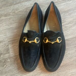 Black Gucci loafers suede